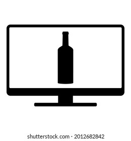 Botella y pantalla en blanco