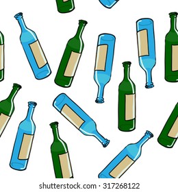 bottle seamless pattern isolated on white