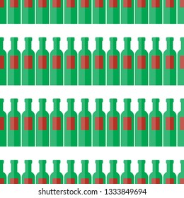 Bottle seamless pattern, pattern with wine bottles. Vector illustration background bottle.