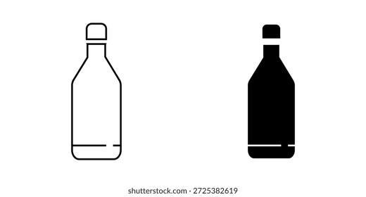 ícone de conjunto de garrafas sobre fundo branco