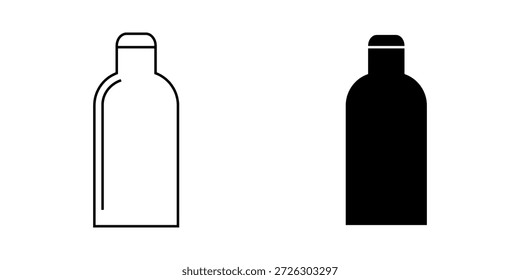 Icono del sistema de la botella en el fondo blanco