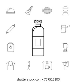 Bottle. Set of kitchen icons on white background