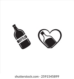 Bottle set vector style in white 