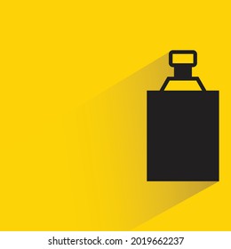 bottle with shadow on yellow background