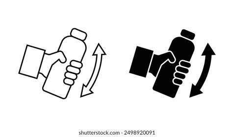 bottle shake it well icon outline black design vector isolated background