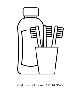 bottle shampoo and brushes bathroom