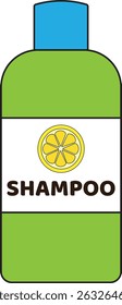 bottle of shampoo green flat design vector illustration