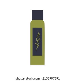 Botella de champú sobre fondo blanco. El producto de belleza y bienestar. Cuerpo, mano, cara cosméticos de cuidado de la piel en un paquete de plástico. Ilustración plana del vector