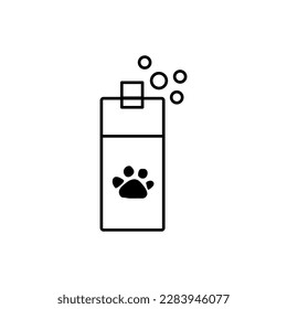 Bottle of shampoo for pets on white background