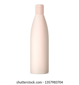 Bottle of Shampoo. White Cosmetic Mockup Blank. Realistic Bathroom Packaging. Container Mockup isolated on White. 3d Beauty Tube Illustration. Hygiene Moisturizer.