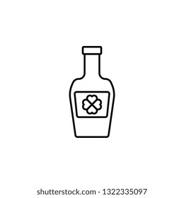 Bottle, Shamrock, Ale icon. Simple thin line, outline vector of Saint Patrick's Day icons for UI and UX, website or mobile application