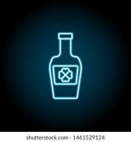Bottle, Shamrock, Ale neon icon. Simple thin line, outline vector of Saint Patricks Day icons for UI and UX, website or mobile application