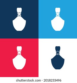Flasche Form Blau und Rot vier Farben minimale Icon-Set