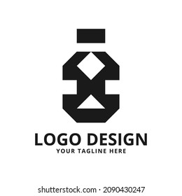 diseño de logotipo abstracto en forma de botella, adecuado para logotipos empresariales y más