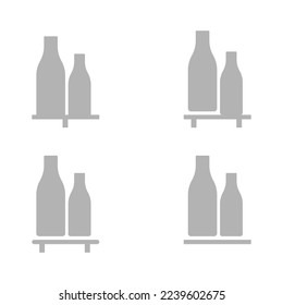 bottle shelf icon, vector illustration