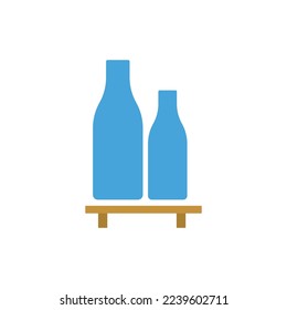 bottle shelf icon, vector illustration