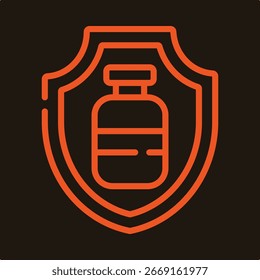 Botella en una obra de arte de símbolo de escudo diseño de Ilustración vectorial útil de moda hermoso fondo colorido.eps