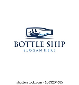 Bottle Ship Nautical Abstract Modern Objective Business Logo