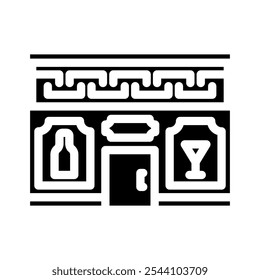 bottle shop glyph icon vector. bottle shop sign. isolated symbol illustration
