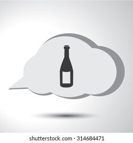 Bottle sign flat icon