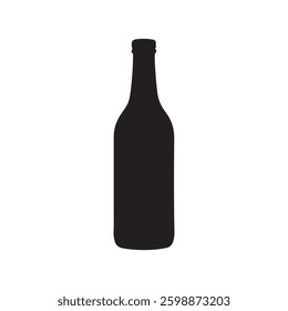 Bottle silhouette icon vector flat design on white background.