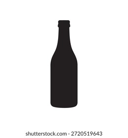 Diseño plano de Vector de icono de silueta de botella