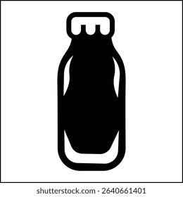 bottle silhouette illustration vector design with black and white color. suitable for logo, icon, poster, advertisement, banner, company, t-shirt design, sticker, website.