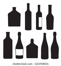 Bottle Silhouette Images Set Stock Vector (Royalty Free) 1321958531 ...