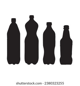 bottle silhouette isolated black on white background