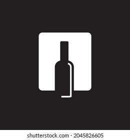 diseño del logotipo de la silueta del frasco, frasco en caja