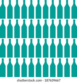 Bottle silhouette, pattern with wine bottles vector.