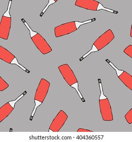 Bottle silhouette, pattern with wine bottles.Vector illustration background bottle.