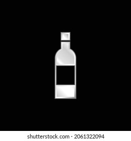 Icono metálico plateado de botella
