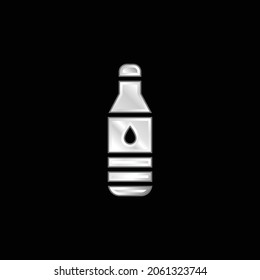 Bottle silver plated metallic icon
