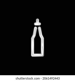 Bottle silver plated metallic icon