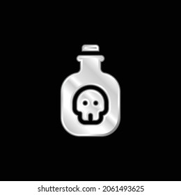Bottle silver plated metallic icon