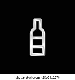 Icono metálico plateado de botella