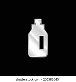 Bottle silver plated metallic icon