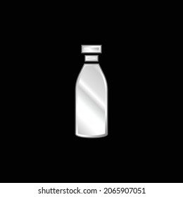 Bottle silver plated metallic icon