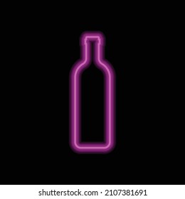 Bottle simple icon vector. Flat desing. Purple neon on black background.ai