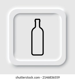 Flasche einfache Symbol Vektorgrafik. Flaches Design. Neumorphism design.ai