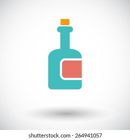 Bottle. Single flat icon on white background. Vector illustration.