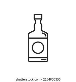 Bottle of single malt whiskey icon. High quality black vector illustration.
