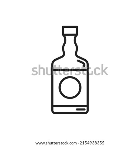 Bottle of single malt whiskey icon. High quality black vector illustration.