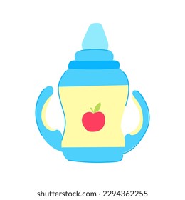bottle sippy cup cartoon. kid water, child feeding bottle sippy cup sign. isolated symbol vector illustration
