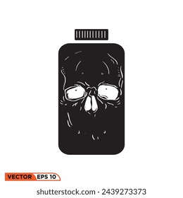 Bottle Skull logo design vector template