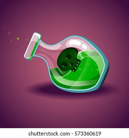 Bottle with skull, magic elixir