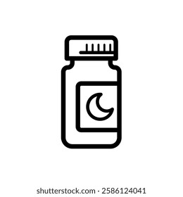 bottle with sleeping pills - vector icon