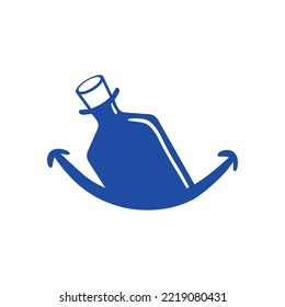 bottle smile logo design vector template