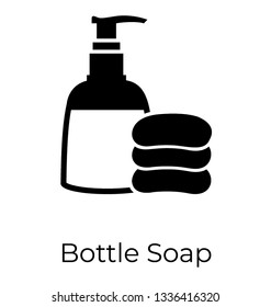 Bottle soap, glyph vector icon, 